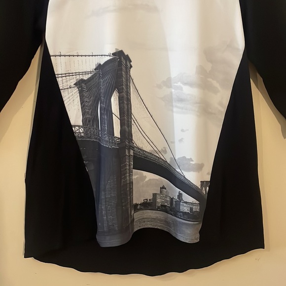 Elie Tahari for Design Nation New York 3/4 Sleeve Graphic Top Size Small - Picture 8 of 15